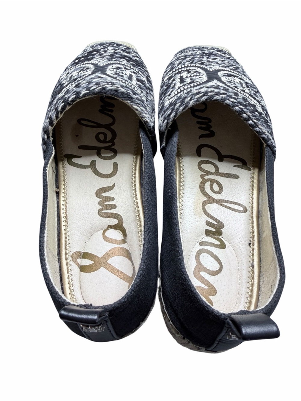 Sam Edelman Khloe Women’s Fabric & Leather Black and Tan Espadrilles Size 10M - Picture 8 of 10
